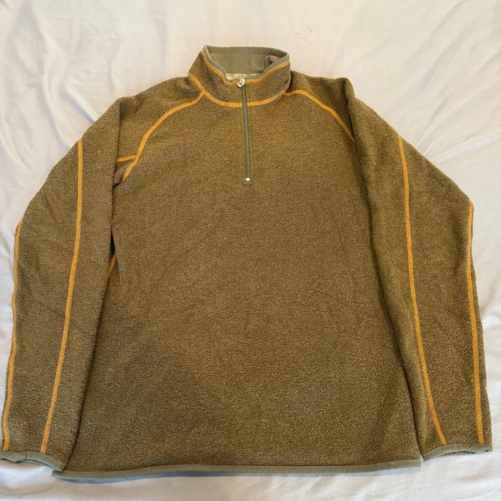 Kuhl Sweater Mens Large L Brown Alfpaca 1/4 Quarter Zip Pullover Outdoor - Picture 1 of 8